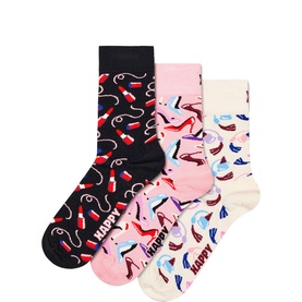 Pink Party Socks Three-Piece Gift Set