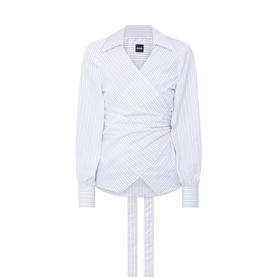 Bekania Striped Wrap Blouse