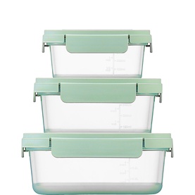 Nest'n'Lock 3-Piece Sage Container Set