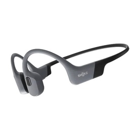 Shokz OpenSwim Pro Wireless Headphones in grey, open-ear bone conduction design with flexible band and ear hooks