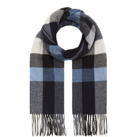 Tonal Check Fringed Scarf