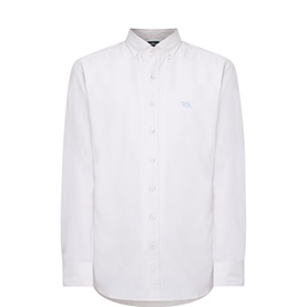 Rodd & Gunn casual shirt in natural white, 100% cotton, long sleeve with button-down collar and small chest logo embroidery