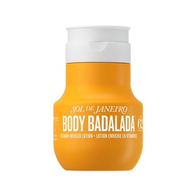 Sol De Janeiro Body Badalada Vitamin-Infused Body Lotion in orange pump bottle with white cap