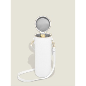 Champagne Bottle Bag Pebble White