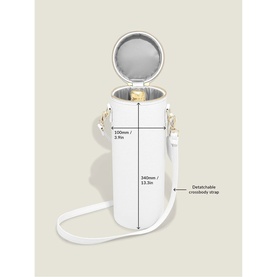 Champagne Bottle Bag Pebble White