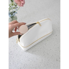 Cosmetic & Jewellery Bag Pebble White