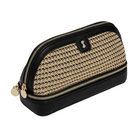 Raffia Cosmetic Bag Black