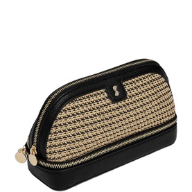 Raffia Cosmetic Bag Black