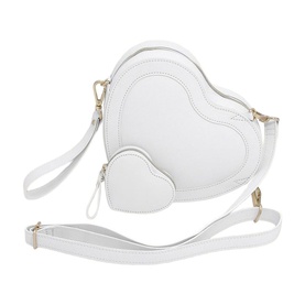 Heart Shaped Shoulder Bag Pebble White