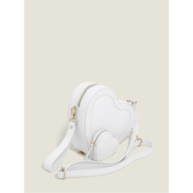 Heart Shaped Shoulder Bag Pebble White
