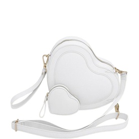 Heart Shaped Shoulder Bag Pebble White