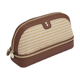 Raffia Cosmetic Bag Tan