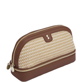 Raffia Cosmetic Bag Tan