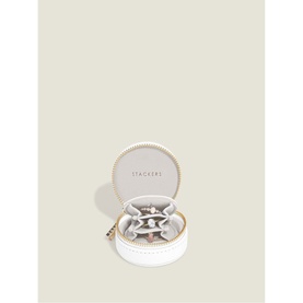 Oyster Travel Jewellery Box Pebble White