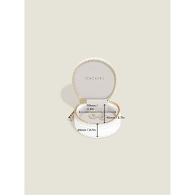 Oyster Travel Jewellery Box Pebble White
