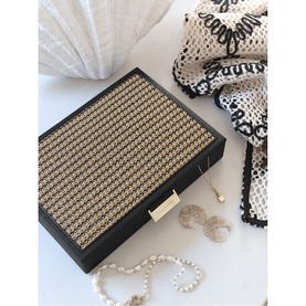 Raffia Classic Jewellery Box Lid Black