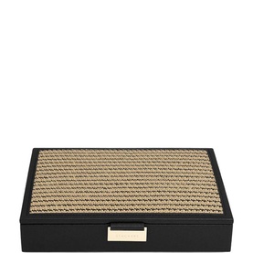 Raffia Classic Jewellery Box Lid Black