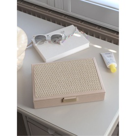 Raffia Classic Jewellery Box Lid Blush Pink