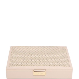 Raffia Classic Jewellery Box Lid Blush Pink