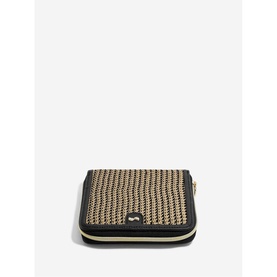 Raffia Square Jewellery Roll Black