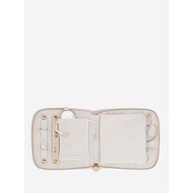 Raffia Square Jewellery Roll Blush Pink