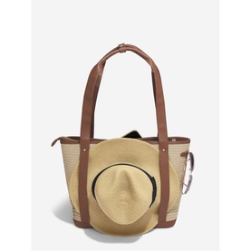Raffia Tote Bag Tan