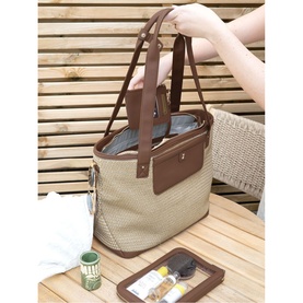 Raffia Tote Bag Tan
