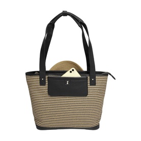 Raffia Tote Bag Black