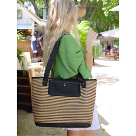 Raffia Tote Bag Black