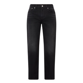 Victoria Beckham Washed Black straight-leg jeans with five-pocket design and silver-tone button fastening