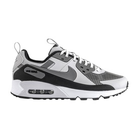 Nike Air Max 90 trainer in vast grey and pencil point with dark grey overlays, white midsole, and black outsole