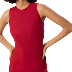 Bias Cut Linen Flared Dress