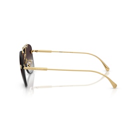 Dark tortoiseshell and gold-tone metal frame sunglasses, side profile view showing slim temple arms and gradient lenses