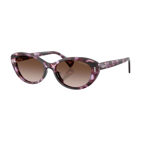Ralph Lauren cat-eye sunglasses in pink tortoiseshell with gradient brown lenses and slim temple arms