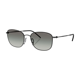 Armani black metal square sunglasses with gradient grey lenses and slim temples