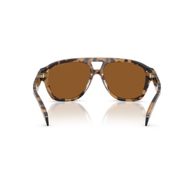 Brown tortoiseshell square-frame sunglasses shown from rear, amber lenses, gold-tone temple tips visible