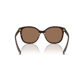 Prada brown square sunglasses, rear view showing tortoiseshell acetate frames with gold-tone temple detail