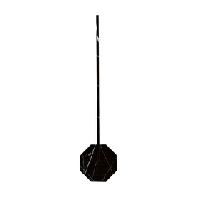 Gingko Black Marble floor lamp with octagonal marble base and slim black stem
