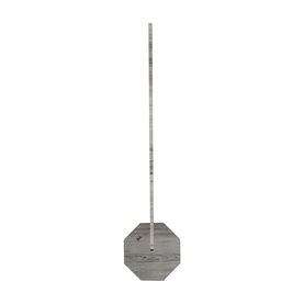 Gingko floor lamp with slim vertical stem and octagonal grey wood-effect base
