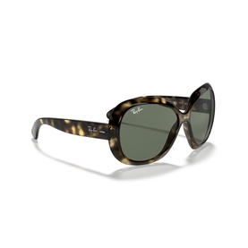 Ray-Ban sunglasses in Havana tortoiseshell, oversized square frames with dark green lenses and slim temples