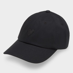 Lyle & Scott black cotton baseball cap with tonal embroidered eagle logo on front panel and curved brim