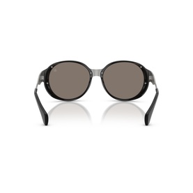 Moncler silver sunglasses, rear view showing black frames, grey lenses, and silver temple detail