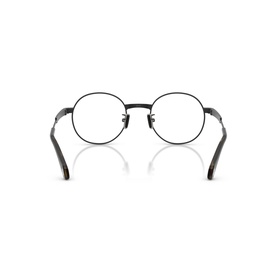 Moncler black metal round optical frames, rear view showing temples and slim bridge detail