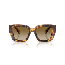 Tortoiseshell oversized square-frame sunglasses with gradient brown lenses and gold temple detail