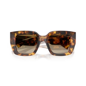 Tortoiseshell oversized square-frame sunglasses with brown gradient lenses and thick acetate temples