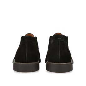 Magnanni brown suede chukka boots, rear view showing dark rubber sole and clean heel construction