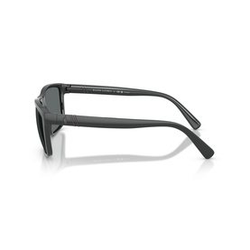 Polo Ralph Lauren grey sunglasses, side profile view showing temple arm and dark lens detail