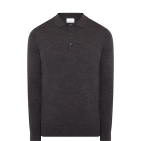 Merino Fine-Knit Polo Sweater