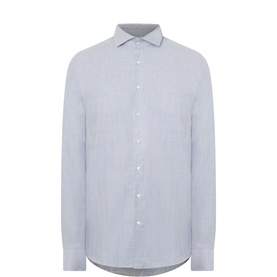 Profuomo Single Cuff Regular formal shirt in green cotton, spread collar, long sleeves with button placket front