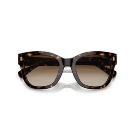 Ralph Lauren tortoiseshell cat-eye sunglasses with gradient brown lenses and gold-tone temple detail